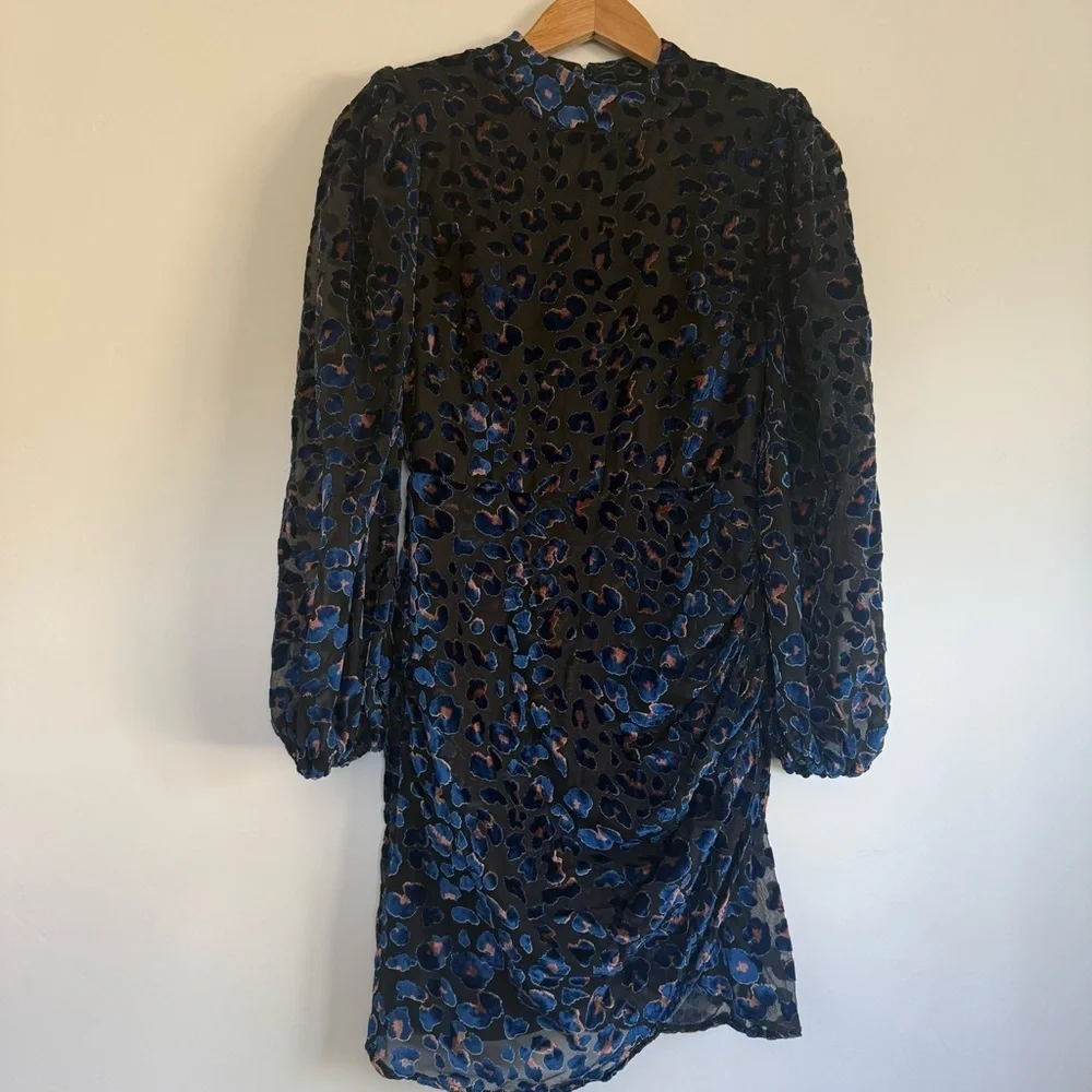 Lush all up to you blue leopard dress Size: M - Picture 2 of 5